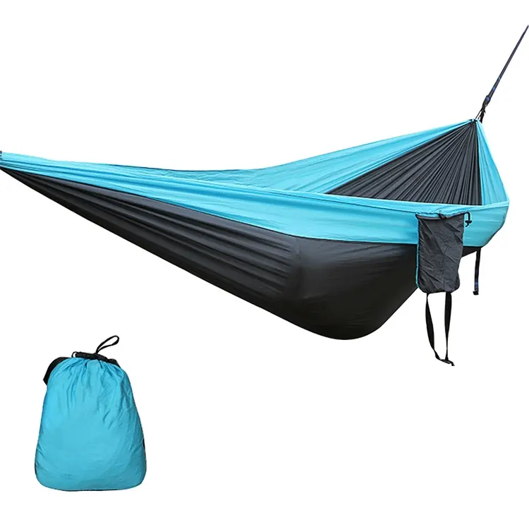 Single person anti roll camping hammock outdoor swing Portable Ultralight hammock outdoor camping parachute cloth Rope hammock