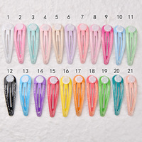 Haute qualité 5cm laque époxy brillant vert oignon BB Clip support en métal blanc coloré goutte d'eau pince latérale pour cheveux d'enfants