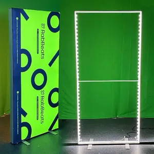 Kolay kurulum SEG alüminyum çerçeve değiştirilebilir kumaş baskılı işıklı çerçevesiz promosyon için LED ışık kutu ücretsiz standı ekran