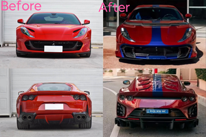 สปอยเลอร์กันชนหน้า-หลังคาร์บอนไฟเบอร์สไตล์ <span class=keywords><strong>Ferrari</strong></span> 812 <span class=keywords><strong>Competizione</strong></span> ฝากระโปรงคุณภาพสูงจากโรงงานโดยตรง - Product Image 3