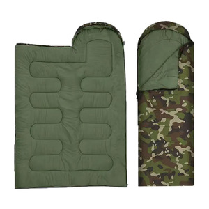 Chine personnalisé vente chaude 170T 950g-1800g extérieur randonnée enveloppe coton sac de couchage avec capuche Camping couvertures pour l'hiver - Product Image 1