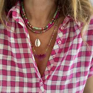 Kalung Wanita Vintage Desain Terbaru Mewah Kepribadian Unik Perhiasan Batu Alam Tahan Air untuk Wanita - Product Image 2