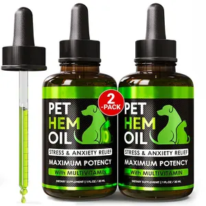 OEM Hemp Oil for Dogs and Cats Anxiety Stress Pain Relief Hip Joint Support Dog Calming Liquid Supplement Rich in Omega 3-6-9