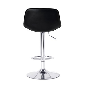 Tabouret de bar avec dossier, hauteur réglable, base chromée, pour utilisation en bar - Product Image 1