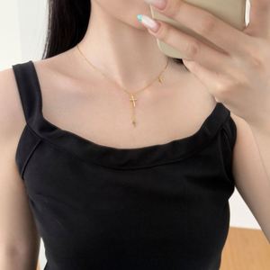 Dylam Fashion Fine Finest Jewelry S925 Silver Minimalist Design 5A Zirconia Link <b>Chain</b> <b>Cross</b> Faith Pendant Necklace for Women - Product Image 4