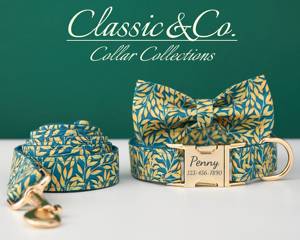 ปลอกคอสุนัขลายดอกไม้พร้อมโบว์ผูก ชุดสายจูงสลักชื่อสัตว์เลี้ยงตามสั่ง หัวเข็มขัดโลหะ สีม่วงไลแลค ของขวัญวันเกิดสำหรับลูกสุนัข จัดส่งฟรี - Product Image 3