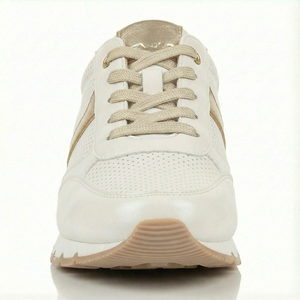Zapatillas Deportivas Casuales Blancas Perforadas para Mujer <span class=keywords><strong>con</strong></span> Detalles Dorados, Zapatillas Deportivas Casuales Blancas Transpirables para Mujer, Zapatos Cómodos para Todo el Día - Product Image 6