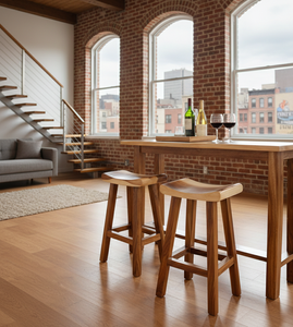 Modern Curve Bar Chair Made Solid Monkey <b>Pod</b> Wood Ergonomic Comfort Natural Elegance Lasting Durability Home Bar Dining - Product Image 5