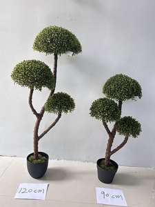 Arbres artificiels en plastique à toucher réel de 90 cm et 120 cm, <span class=keywords><strong>plantes</strong></span> artificielles avec aspect réaliste de pin, cyprès, buis, arbre d'intérieur - Product Image 4