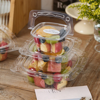 Boîtes de rangement en plastique pour gâteaux, avec poignée, en PET de qualité alimentaire, matériaux recyclés, réutilisables pour fruits, desserts et boissons, vente en gros