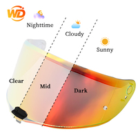Visière photochromique pour casque LS2 FF811 Vector II Citatio II - Lentille auto-ternissante jour et nuit, Iridium multicolore, lentille de casque
