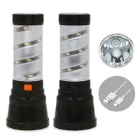 Wiederauf ladbare ABS-Taschenlampe aus Kunststoff mit hoher Leistung Langlebiges Seiten licht Typ C Starkes Licht für Camping und Wandern im Freien
