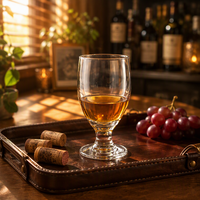Verre à pied pour eau 300ml 235g, bol en verre transparent en forme d'œuf, directement de l'usine pour le service de cantine en vol des compagnies aériennes