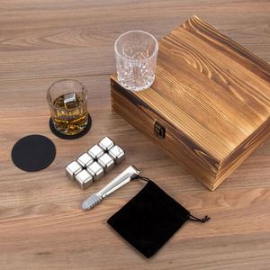 Coffrets cadeaux personnalisés avec logo, pierres à whisky en granit, verres à whisky bourbon, coffret cadeau pour hommes, verre à whisky, boîte en bois, cadeaux associés - Product Image 4