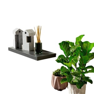 <b>Wall</b> <b>Mounted</b> Floating <b>Shelf</b> 3 Tier Black Wood Grain Durable Multipurpose For Bathroom Living Room - Product Image 5