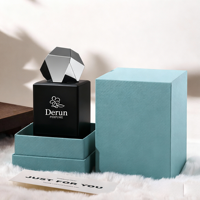 Botol Parfum Kaca Mewah Desain Mewah Bentuk Kotak Kosong Hitam Putih 30ml 50ml 100ml dengan Kemasan Kustom