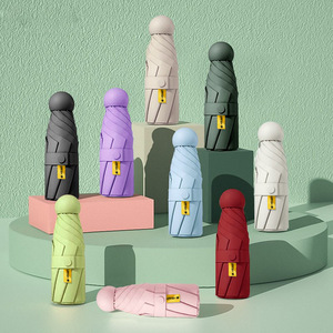 Parapluie de poche pliable en 5 sections, léger, anti-UV, idéal pour les voyages - Product Image 1