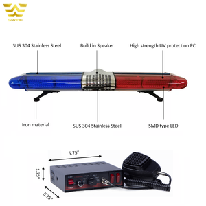 Accessori per l'illuminazione dell'automobile barra luminosa girevole all'ingrosso DC 12V barra luminosa per ambulanza rossa blu con altoparlante a <span class=keywords><strong>sirena</strong></span> - Product Image 2
