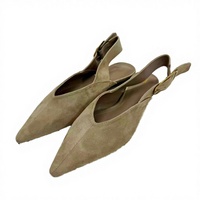 Sandales plates féeriques pour femmes style ZAR - Autres modèles à bout pointu, boucle à la cheville, ouvertes à l'arrière, à enfiler, collection printemps, vente en gros