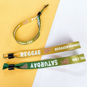 Pulseras Tejidas Personalizadas con Cierre Deslizante para Conciertos y Propaganda, Pulseras de Tela Lisa Bordadas para Parejas - Product Image 5