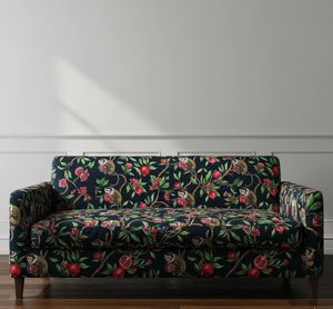 Tissu d'ameublement imprimé singes et grenades au mètre – Motif botanique fantaisiste et faune sauvage – Tissu décoratif pour meubles - Product Image 2