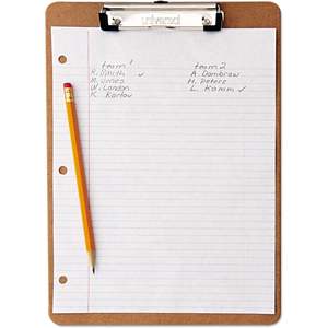 Universal 05562 Hardboard Clipboard 1/2-Inch Capacity Brown 6/Pack-8 1/2w X 12h Paper and <b>Plastic</b> Storage Clipboard - Product Image 3