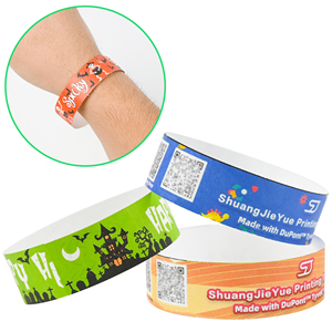 <span class=keywords><strong>Bracelet</strong></span> Tyvek personnalisé à usage unique avec logo, numéro de série et billet d'entrée pour événements islamiques, festivals et clubs - Product Image 2