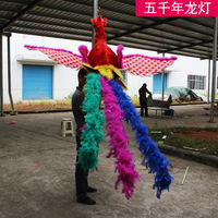 Costume de danse du phénix à LED pour le Nouvel An chinois, danse du dragon et du lion, lanterne lumineuse de couleur