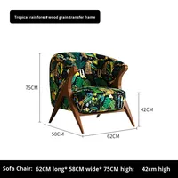 Fauteuil d'appoint moderne en bouclette avec structure en Y en bois massif et pieds en noyer, revêtement en lin, durable et écologique, mobilier de maison