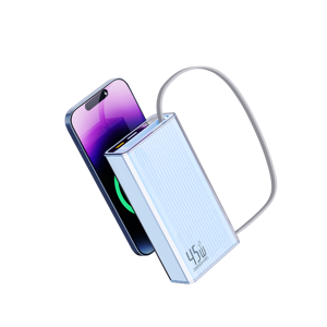 Opaqi Banco de Energía de Alta Capacidad de 45W y 20000mAh con Carga Rápida, Enchufe Integrado, Puertos USB-C y USB-A Dobles - Product Image 5