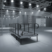 Podium de Scène Extérieur en Aluminium à Quatre Pieds avec Plateforme Noire Thermolaquée pour Événements et Mariages - Conception d'Usine Certifiée