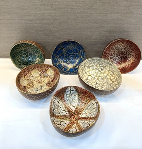 Cuenco de coco Venta caliente hecho a mano laca Coco Shell Bowl Set Vietnam Factory Utensilios de cocina al por mayor - Product Image 1