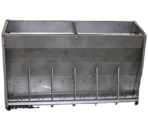 Pemberi makan babi otomatis, Stainless Steel 304 sisi ganda panci pemberi Makan Babi melalui umpan babi peralatan pertanian unggas - Product Image 1