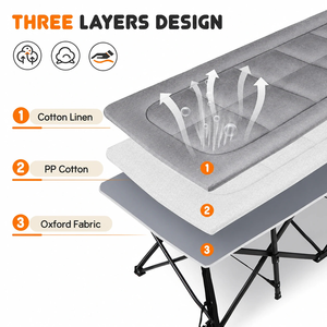 Nouveau style populaire, <span class=keywords><strong>lit</strong></span> de <span class=keywords><strong>camping</strong></span> <span class=keywords><strong>2</strong></span>-en-1, 59 pouces de large, pliable avec matelas pour <span class=keywords><strong>2</strong></span> <span class=keywords><strong>personnes</strong></span> - Product Image 5
