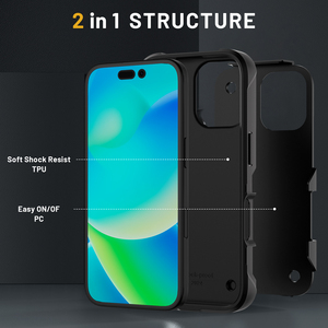 Funda Protectora Híbrida de TPU y PC 2 en 1 de Lujo para Teléfono Móvil 17 <span class=keywords><strong>Pro</strong></span> <span class=keywords><strong>Max</strong></span> y para 17 con Funciones Magnéticas y de Anillo - Product Image 3