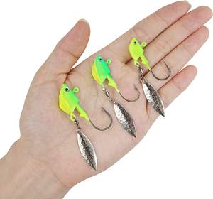 ECOODA Fabricant OEM de têtes de jig de pêche, têtes de jig pour swimbaits, jig avec <span class=keywords><strong>lame</strong></span> Willow, peinture colorée phosphorescente, poids rotatif - Product Image 4