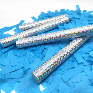 Heyha usine chinoise vente directe personnalisée confettis baguettes bleu et rose <span class=keywords><strong>couleur</strong></span> main confettis <span class=keywords><strong>bombe</strong></span> décorations pour événement de mariage - Product Image 1