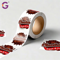 Autocollants personnalisés en vinyle imperméable adhésif pour l'emballage du chocolat et les coupes à crème glacée avec logo