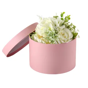 Set di 4 scatole rotonde rosa per fiori di nidificazione scatole di fiori per mazzi di fiori fiori