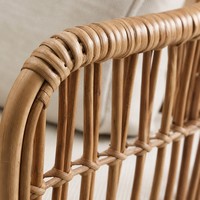Ensemble de meubles d'extérieur en rotin moderne 5 pièces, canapé de patio en osier grossier avec table basse ronde pour jardin