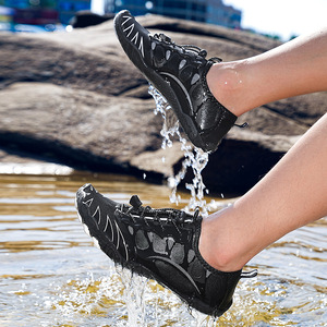 Water Shoes Unisex Outdoor River Tracing Swim Hiking Beach Shoes Elastic Band Black 666 - Product Image 1