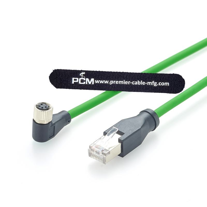 Core Pin Adapter RJ45 to M8 EtherCAT Cable A-Code 4 Pin Female Right Angle Connector ...