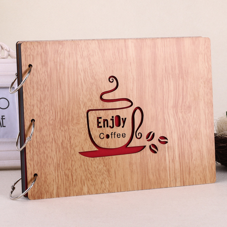 Joytop оптовая продажа 12 дюймов красного дерева фото Альбом DIY ручной фото альбом