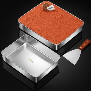 Moule à tiramisu en acier inoxydable rectangulaire avec couvercle pour les vendeurs de rue - Product Image 1