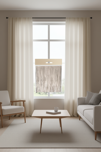 Cortinas de Organza Color Champán DS-013, Pliegues Tipo Lápiz, Cortinas Transparentes Modernas para Sala de Estar, Aptas para Todas las Estaciones - Product Image 2