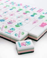 Jeu de Mahjong américain à bandes bleues, 160 tuiles, personnalisé, pliable à 4 couches, en acrylique, de luxe, portable, pour casino, Miss Darling