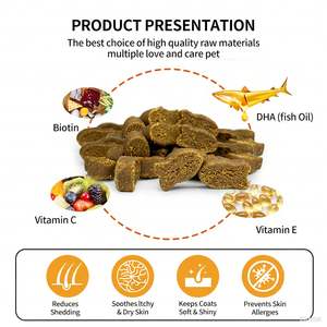 Mantel kulit kustom kunyah lembut untuk kucing peliharaan suplemen perawatan kesehatan dukungan nutrisi mantel mengkilap sehat dengan minyak ikan & vitamin - Product Image 2