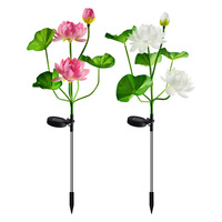 Lampu Lotus surya LED bunga tahan air lampu taman dekorasi bunga lanskap untuk taman halaman rumput jalur