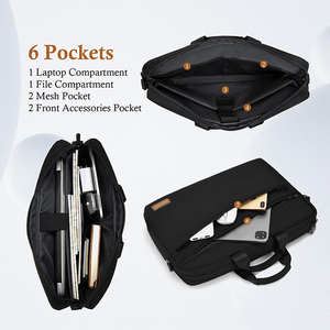 Sac d'affaires classique BSCI pour hommes, grande capacité, résistant à l'eau, extensible, sac à main pour ordinateur portable, sac à bandoulière, sac de voyage en toile - Product Image 4