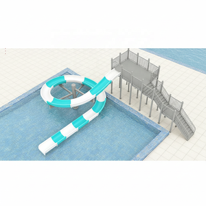 Tobogán de Agua en Espiral de Fibra de Vidrio de 3 Alturas para Área de Juegos Acuáticos, Certificado de Seguridad EN1176 CE - Product Image 6